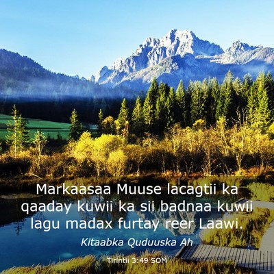 Picture 03 - Tirintii 3:49 SOM - Markaasaa Muuse lacagtii ka qaaday kuwii ka sii - Bible Verse Picture
