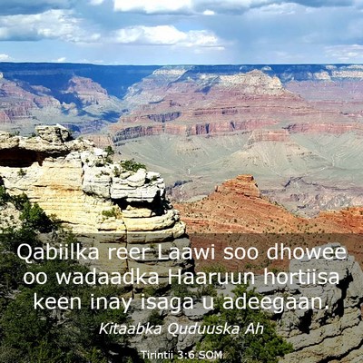 Picture 03 - Tirintii 3:6 SOM - Qabiilka reer Laawi soo dhowee oo wadaadka - Bible Verse Picture