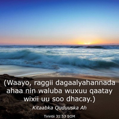 Picture 03 - Tirintii 31:53 SOM - (Waayo, raggii dagaalyahannada ahaa nin waluba - Bible Verse Picture