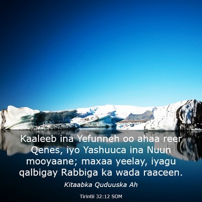 Picture 03 - Tirintii 32:12 SOM - Kaaleeb ina Yefunneh oo ahaa reer Qenes, iyo - Bible Verse Picture