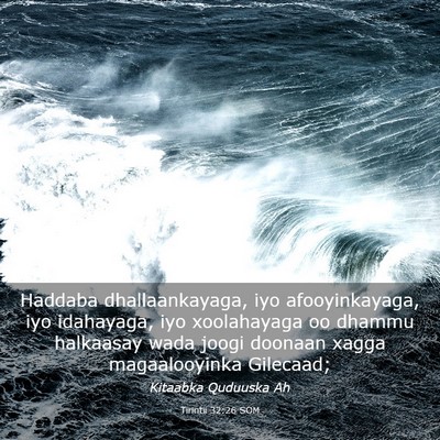 Picture 03 - Tirintii 32:26 SOM - Haddaba dhallaankayaga, iyo afooyinkayaga, iyo - Bible Verse Picture