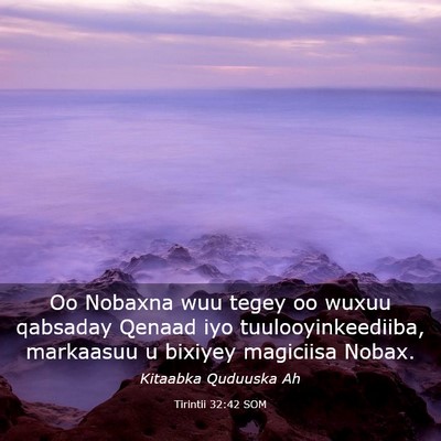 Picture 03 - Tirintii 32:42 SOM - Oo Nobaxna wuu tegey oo wuxuu qabsaday Qenaad iyo - Bible Verse Picture