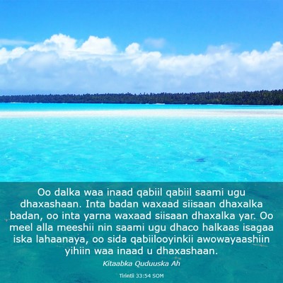 Picture 03 - Tirintii 33:54 SOM - Oo dalka waa inaad qabiil qabiil saami ugu - Bible Verse Picture