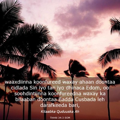 Picture 03 - Tirintii 34:3 SOM - waaxdiinna koonfureed waxay ahaan doontaa cidlada - Bible Verse Picture