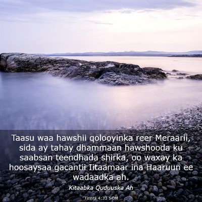 Picture 03 - Tirintii 4:33 SOM - Taasu waa hawshii qolooyinka reer Meraarii, sida - Bible Verse Picture