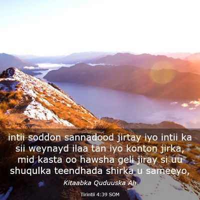 Picture 03 - Tirintii 4:39 SOM - intii soddon sannadood jirtay iyo intii ka sii - Bible Verse Picture