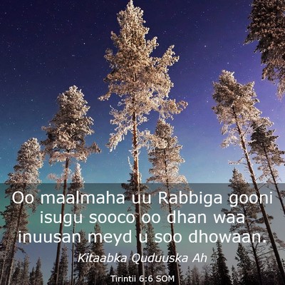 Picture 03 - Tirintii 6:6 SOM - Oo maalmaha uu Rabbiga gooni isugu sooco oo dhan - Bible Verse Picture