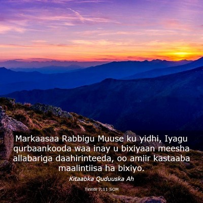 Picture 03 - Tirintii 7:11 SOM - Markaasaa Rabbigu Muuse ku yidhi, Iyagu - Bible Verse Picture