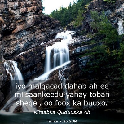 Picture 03 - Tirintii 7:26 SOM - iyo malqacad dahab ah ee miisaankeedu yahay toban - Bible Verse Picture