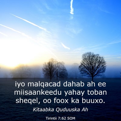 Picture 03 - Tirintii 7:62 SOM - iyo malqacad dahab ah ee miisaankeedu yahay toban - Bible Verse Picture