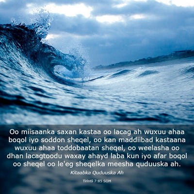 Picture 03 - Tirintii 7:85 SOM - Oo miisaanka saxan kastaa oo lacag ah wuxuu ahaa - Bible Verse Picture