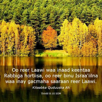 Picture 03 - Tirintii 8:10 SOM - Oo reer Laawi waa inaad keentaa Rabbiga hortiisa, - Bible Verse Picture
