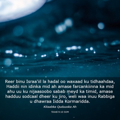 Picture 03 - Tirintii 9:10 SOM - Reer binu Israa'iil la hadal oo waxaad ku - Bible Verse Picture