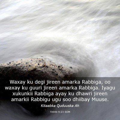 Picture 03 - Tirintii 9:23 SOM - Waxay ku degi jireen amarka Rabbiga, oo waxay ku - Bible Verse Picture