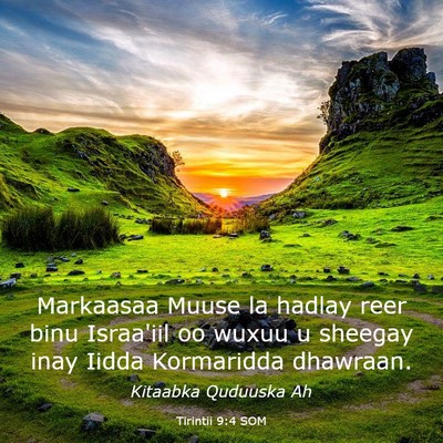 Picture 03 - Tirintii 9:4 SOM - Markaasaa Muuse la hadlay reer binu Israa'iil oo - Bible Verse Picture