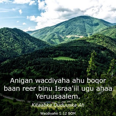 Picture 03 - Wacdiyahii 1:12 SOM - Anigan wacdiyaha ahu boqor baan reer binu - Bible Verse Picture