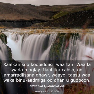 Picture 03 - Wacdiyahii 12:13 SOM - Xaalkan soo koobiddiisii waa tan. Waa la wada - Bible Verse Picture