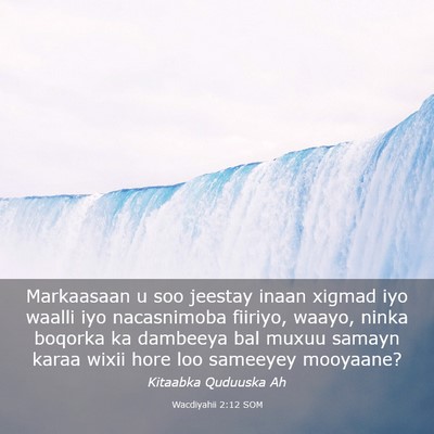 Picture 03 - Wacdiyahii 2:12 SOM - Markaasaan u soo jeestay inaan xigmad iyo waalli - Bible Verse Picture