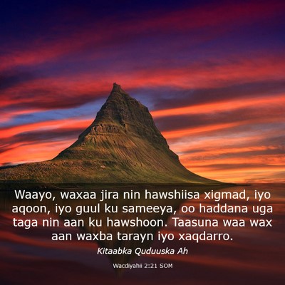Picture 03 - Wacdiyahii 2:21 SOM - Waayo, waxaa jira nin hawshiisa xigmad, iyo - Bible Verse Picture