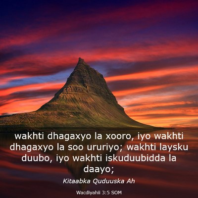 Picture 03 - Wacdiyahii 3:5 SOM - wakhti dhagaxyo la xooro, iyo wakhti dhagaxyo la - Bible Verse Picture