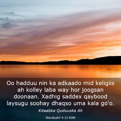 Picture 03 - Wacdiyahii 4:12 SOM - Oo hadduu nin ka adkaado mid keligiis ah kolley - Bible Verse Picture