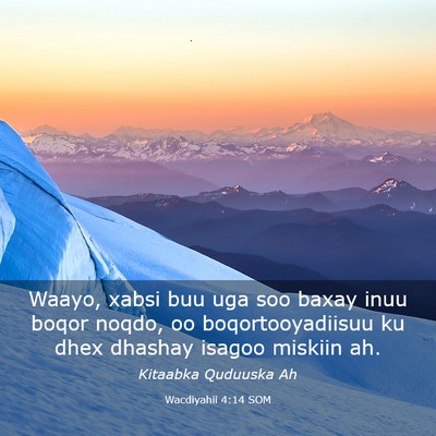 Picture 03 - Wacdiyahii 4:14 SOM - Waayo, xabsi buu uga soo baxay inuu boqor noqdo, - Bible Verse Picture