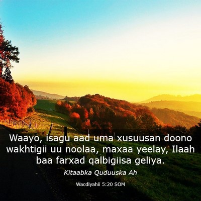 Picture 03 - Wacdiyahii 5:20 SOM - Waayo, isagu aad uma xusuusan doono wakhtigii uu - Bible Verse Picture