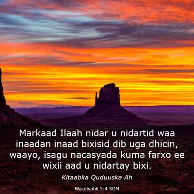 Picture 03 - Wacdiyahii 5:4 SOM - Markaad Ilaah nidar u nidartid waa inaadan inaad - Bible Verse Picture