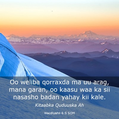 Picture 03 - Wacdiyahii 6:5 SOM - Oo weliba qorraxda ma uu arag, mana garan, oo - Bible Verse Picture