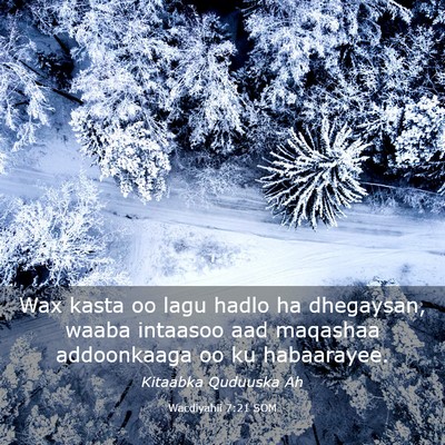 Picture 03 - Wacdiyahii 7:21 SOM - Wax kasta oo lagu hadlo ha dhegaysan, waaba - Bible Verse Picture