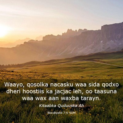 Picture 03 - Wacdiyahii 7:6 SOM - Waayo, qosolka nacasku waa sida qodxo dheri - Bible Verse Picture