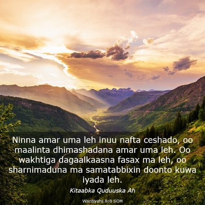 Picture 03 - Wacdiyahii 8:8 SOM - Ninna amar uma leh inuu nafta ceshado, oo - Bible Verse Picture