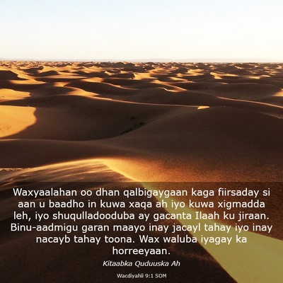 Picture 03 - Wacdiyahii 9:1 SOM - Waxyaalahan oo dhan qalbigaygaan kaga fiirsaday - Bible Verse Picture