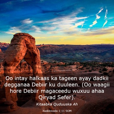 Picture 03 - Xaakinnada 1:11 SOM - Oo intay halkaas ka tageen ayay dadkii degganaa - Bible Verse Picture