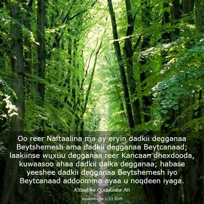 Picture 03 - Xaakinnada 1:33 SOM - Oo reer Naftaalina ma ay eryin dadkii degganaa - Bible Verse Picture