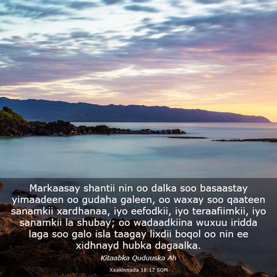 Picture 03 - Xaakinnada 18:17 SOM - Markaasay shantii nin oo dalka soo basaastay - Bible Verse Picture