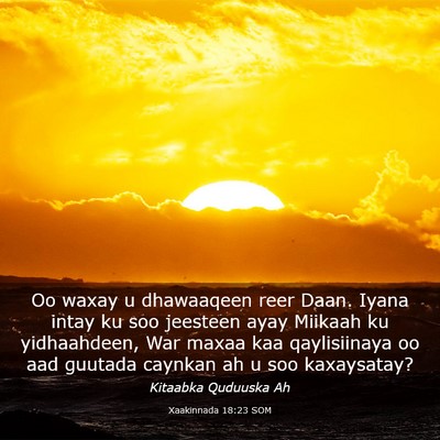 Picture 03 - Xaakinnada 18:23 SOM - Oo waxay u dhawaaqeen reer Daan. Iyana intay ku - Bible Verse Picture
