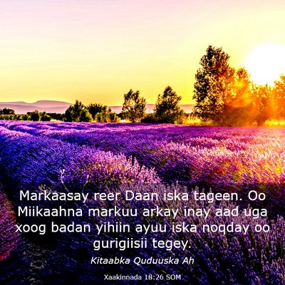 Picture 03 - Xaakinnada 18:26 SOM - Markaasay reer Daan iska tageen. Oo Miikaahna - Bible Verse Picture