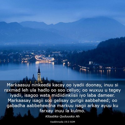 Picture 03 - Xaakinnada 19:3 SOM - Markaasuu ninkeedii kacay oo iyadii doonay, inuu - Bible Verse Picture