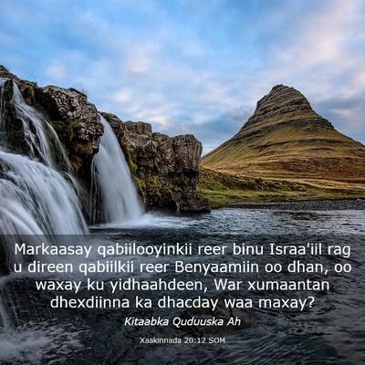Picture 03 - Xaakinnada 20:12 SOM - Markaasay qabiilooyinkii reer binu Israa'iil rag - Bible Verse Picture