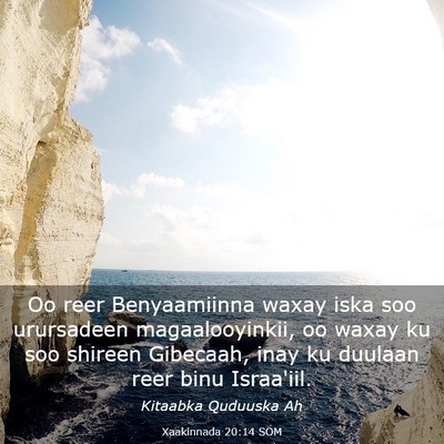 Picture 03 - Xaakinnada 20:14 SOM - Oo reer Benyaamiinna waxay iska soo urursadeen - Bible Verse Picture