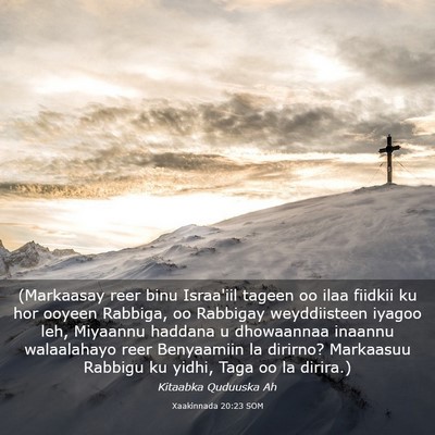 Picture 03 - Xaakinnada 20:23 SOM - (Markaasay reer binu Israa'iil tageen oo ilaa - Bible Verse Picture