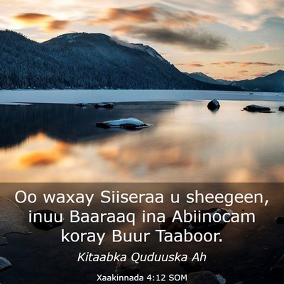 Picture 03 - Xaakinnada 4:12 SOM - Oo waxay Siiseraa u sheegeen, inuu Baaraaq ina - Bible Verse Picture