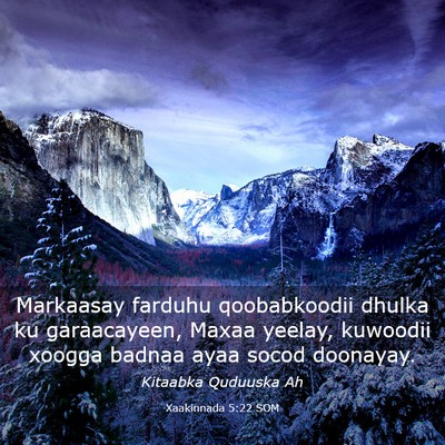 Picture 03 - Xaakinnada 5:22 SOM - Markaasay farduhu qoobabkoodii dhulka ku - Bible Verse Picture