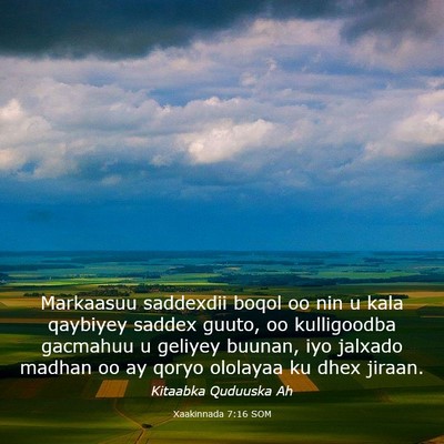 Picture 03 - Xaakinnada 7:16 SOM - Markaasuu saddexdii boqol oo nin u kala qaybiyey - Bible Verse Picture