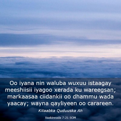 Picture 03 - Xaakinnada 7:21 SOM - Oo iyana nin waluba wuxuu istaagay meeshiisii - Bible Verse Picture