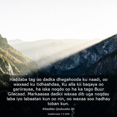 Picture 03 - Xaakinnada 7:3 SOM - Haddaba tag oo dadka dhegahooda ku naadi, oo - Bible Verse Picture