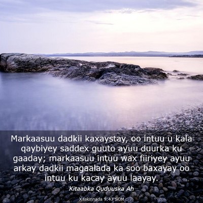 Picture 03 - Xaakinnada 9:43 SOM - Markaasuu dadkii kaxaystay, oo intuu u kala - Bible Verse Picture