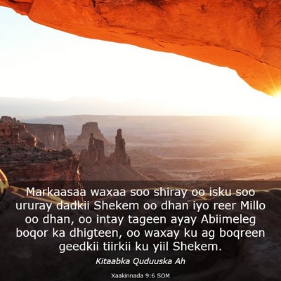 Picture 03 - Xaakinnada 9:6 SOM - Markaasaa waxaa soo shiray oo isku soo ururay - Bible Verse Picture
