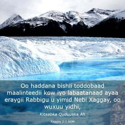 Picture 03 - Xaggay 2:1 SOM - Oo haddana bishii toddobaad maalinteedii kow iyo - Bible Verse Picture